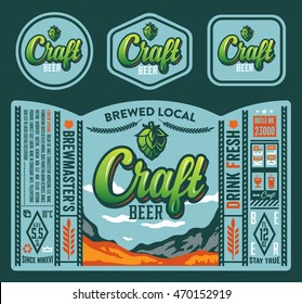 Vector Craft Beer Label Design.