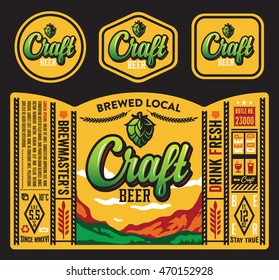 Vector craft beer label design.
