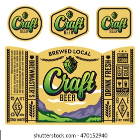 Vector craft beer label design.