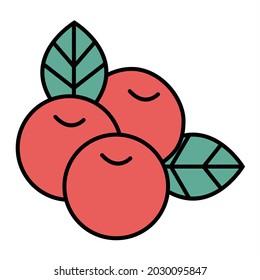 Diseño del icono de contorno de Cranberry de vectores
