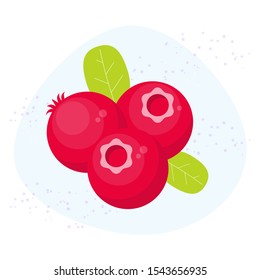 Vector cranberry icon. Flat cartoon illustration 