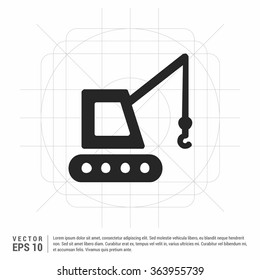 Vector Crane hook holding concrete slab line icon