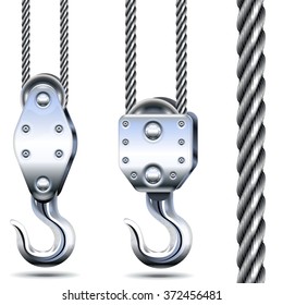 Vector Crane Hooks and Steel Rope