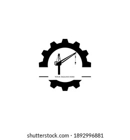 Logotipo de grúa vectorial para la empresa de construcción