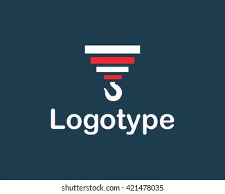 Vector crane logo for construction company
