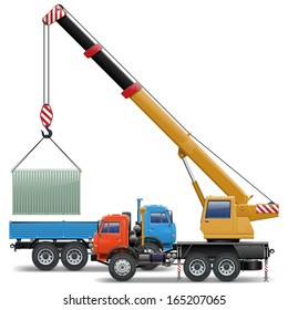 Vector Crane and Truck