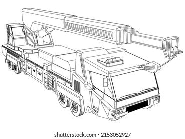 Vector Crane Truck Template Isolated On Stock Vector (Royalty Free ...
