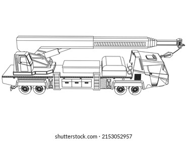 Vector Crane Truck Template Isolated On Stock Vector (Royalty Free ...