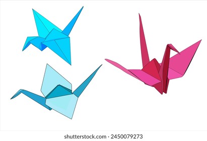  vector cranes Decorative Paper Model