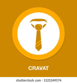 vector cravat icon - tie illustration. fashion wear, clothes textile - fashion apparel