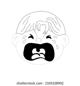 emoticono de craying vectorial para niños