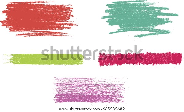 vector crayon\
stroke set. vector chalk\
texture
