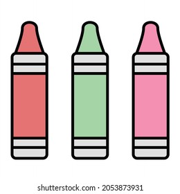 Vector Crayons Filled Outline Icon Design Stock Vector (Royalty Free ...