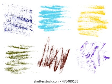 Vector crayons hand drawing abstract on white background set, chalk brush stroke design art, pastel black color grunge texture pattern, drawing chalk on chalkboard