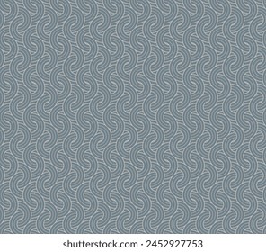 Vector cream colour geometric fabric waves seamless texture.  White background.