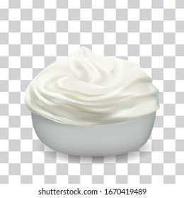 Vector Cream for Dessert Cupcakes Soft Served Close up Isolated on Background. vector illustration