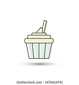 Vector cream dessert icon. Sweet food symbol. For design, web site design, logo, app, UI/UX