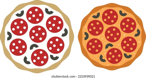 vector created and cleaned pizza drawing