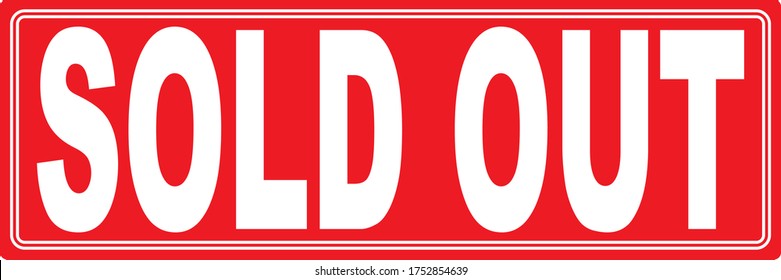 vector creation for sold out sign