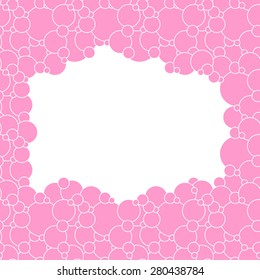 Vector creative abstract background is of circular elements pale pink color on a white backdrop