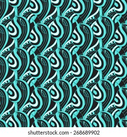 Vector creative abstract hand-drawn background of smooth elements in purple and black colors