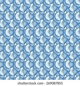 Vector creative abstract hand-drawn background of smooth elements in blue and turquoise colors