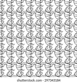 Vector creative abstract hand-drawn background of smooth elements in black and white colors 