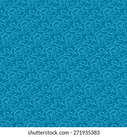 Vector creative abstract hand-drawn pattern in cyan and turquoise colors