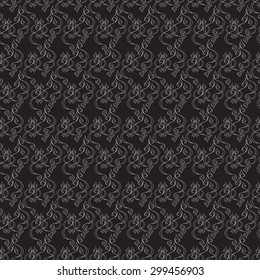 Vector creative abstract hand-drawn seamless pattern of smooth elements in black and white colors 