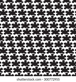 Vector creative abstract hand-drawn seamless pattern of smooth elements in black and white colors 