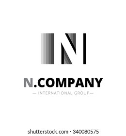 Vector creative abstract N letter monochrome logo. Brand sign