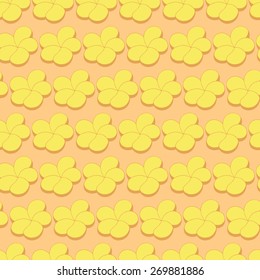 Vector creative abstract seamless pattern of stylized flowers in shades of yellow and orange-peach