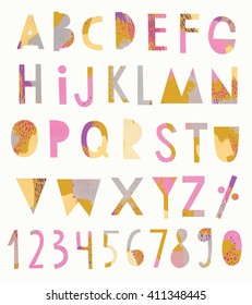 Vector Creative Alphabet and numbers