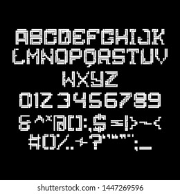 Vector Creative Alphabet for Title, Header, Letter, Logo. Funny Entertainment Active Typeface Sports Technology Area. Letter and round number with accuracy