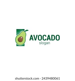 vector creative avocado logo design template.