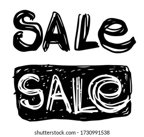 vector creative black and white SALE inscriptions