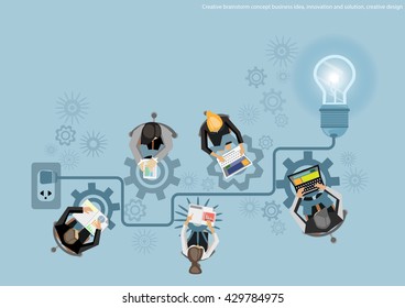 Vector Creative brainstorm concept business idea, innovation and solution, creative design flat design