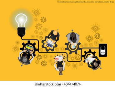 Vector Creative brainstorm concept business idea, innovation and solution, creative design flat design