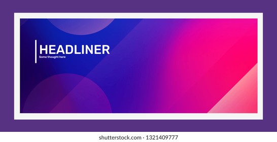 Vector creative bright pink and purple horizontal illustration with bokeh. Business abstract gradient background. Template composition design for web, site, banner. Abstraction in frame with header