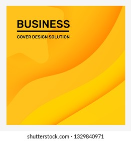 Vector creative bright yellow color business abstract paper cut style illustration. Abstraction background in frame with star, header. Template composition design for web, site, banner, print, poster