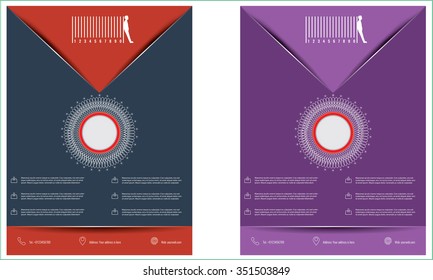 Vector creative brochure, flyer, magazine cover poster template with folding paper effect.