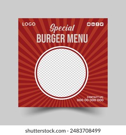 Vektorgrafik Creative Burger Social Media Post