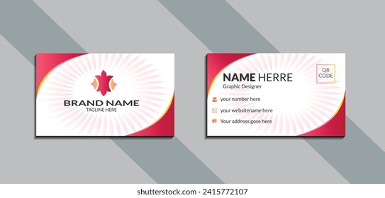 Vector creative business card template with triangles, squares, round, waves for business, technology. Simple and clean design with a logo and a place .