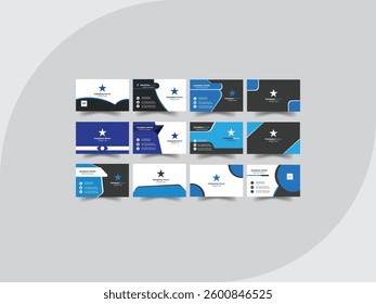 Vector creative business card template with triangles, squares, round, waves for business, technology. Simple and clean design with a logo and a place for a photo. Creative layout corporate identity.
