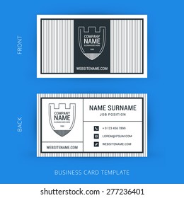 Vector Creative Business Card Template with Line Art Hipster Logo
