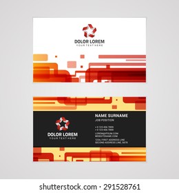 Plantilla de tarjeta profesional creativa vectorial con fondo abstracto