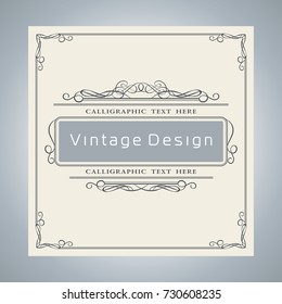 Vector Creative Card Template Design, Luxury Vintage and Retro Blue Invite Cover