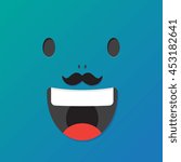 Vector creative cartoon style smile illustration. Moustache smile.