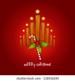 Vektorkreativer Weihnachtsbaum mit Holz