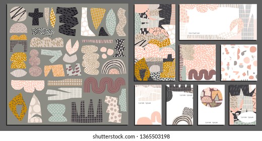Vector creative collage collection for stationery background